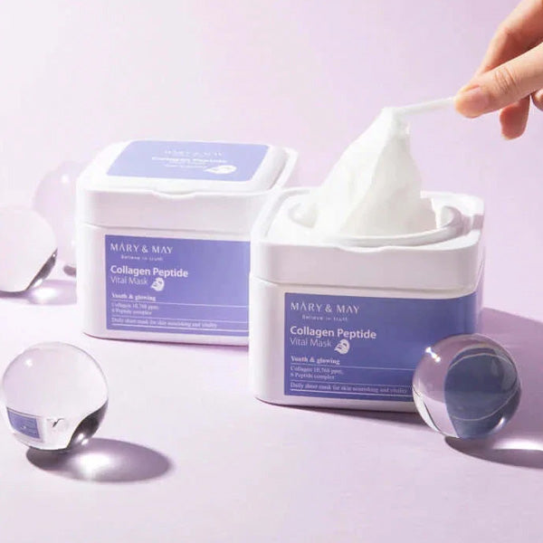 Auduma sejas maskas ar kolagēnu un peptīdiem 30 gab. | Mary&May Collagen Peptide Vital Mask
