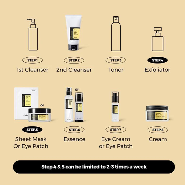 Lokšņu sejas maska ar gliemežu mucīnu | COSRX Advanced Snail Mucin Power Sheet Mask