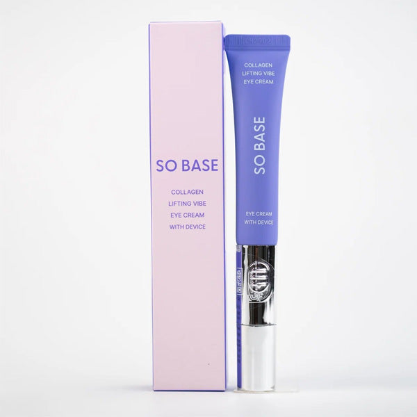 Collagen Lifting Vibe Eye Cream lietošana ar aplikatoru acu zonā