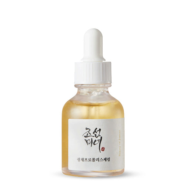 BEAUTY OF JOSEON Glow Serum: Propolis + Niacinamide – Korejas kosmētika, serums ar propolisu un niacinamīdu, kas uzlabo ādas mirdzumu un samazina pigmentāciju.