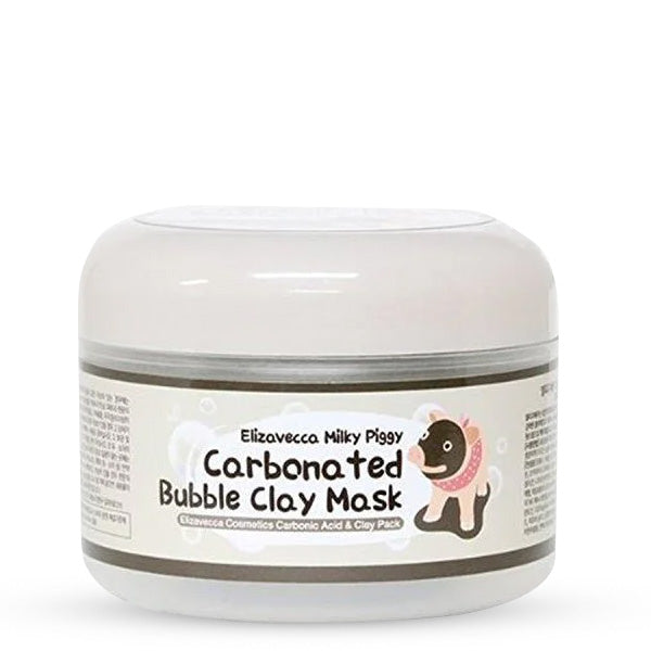 ELIZAVECCA Milky Piggy Carbonated Bubble Clay Mask – Korejas kosmētika, putojoša māla maska, kas attīra un atsvaidzina ādu, palīdzot samazināt poras un noņemt netīrumus.