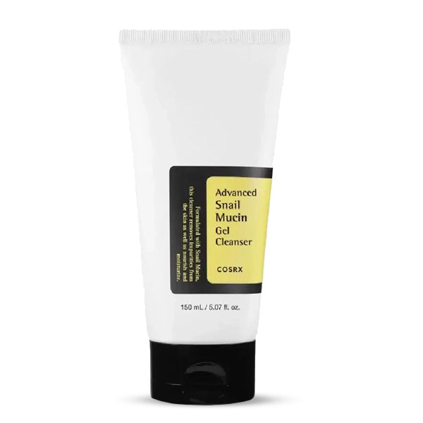 COSRX Advanced Snail Mucin Gel Cleanser – Korejas kosmētika, želejas tīrīšanas līdzeklis ar gliemeža gļotām, kas attīra ādu un uzlabo tās mitrināšanu.