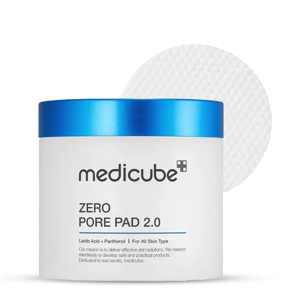 MEDICUBE Zero Pore Pad 2.0 – Korejas kosmētika, sejas spilventiņi, kas samazina poras, attīra ādu un uzlabo tās tekstūru.