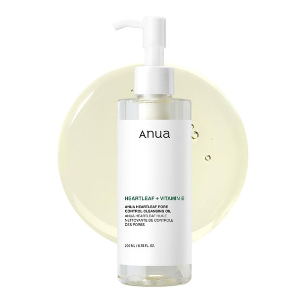 ANUA Heartleaf Pore Control Cleansing Oil – Korejas kosmētika, attīrošais eļļas šķidrums ar Heartleaf ekstraktu, kas kontrolē poras un maigi attīra ādu.