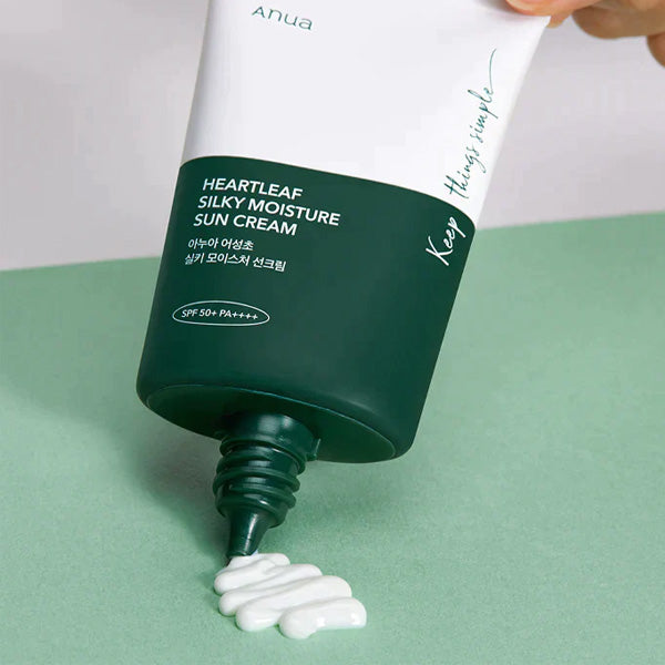 Mitrinošs saules aizsargkrēms ar SPF50+ | Anua Heartleaf Silky Moisture Sun Cream