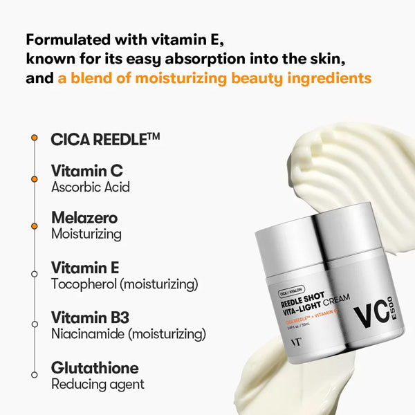 VT Cosmetics Reedle Shot Vita-Light krema uzklasana sejai, nodrosinot mitrinasanu un izgaismosanu