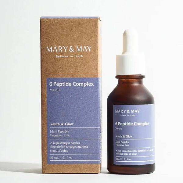 Mary&May – 6 Peptide Complex Serum 6 peptīdu komplekss serums antiage korejas kosmetika koore.lv