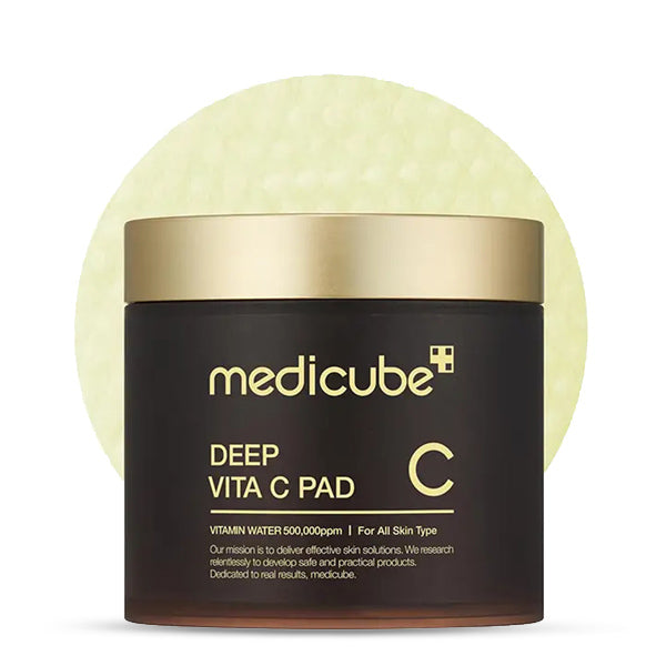 Medicube Deep Vita C Pad – sejas spilventiņi ar C vitamīnu ādas izgaismošanai un mitrināšanai.