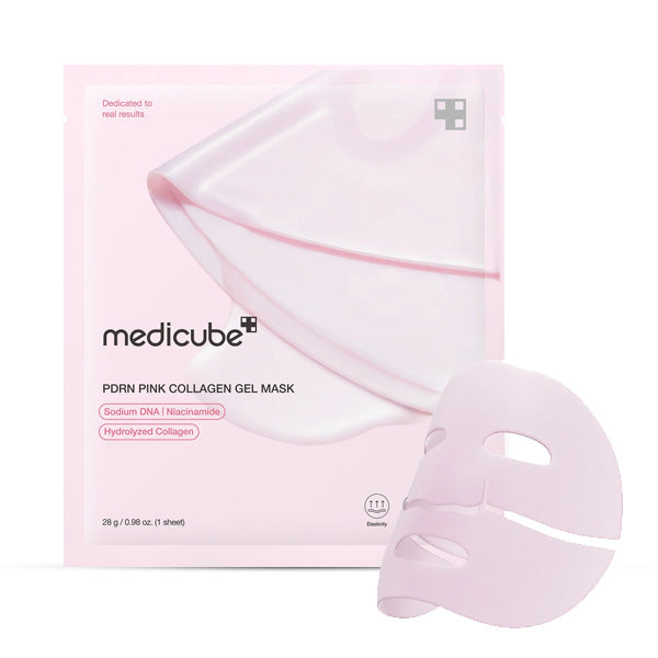 Medicube PDRN Pink Collagen Jelly Gel Mask – rozā želejas sejas maska, kas mitrina un nostiepj ādu koore.lv korejas kosmetika