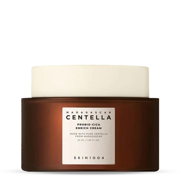SKIN1004 Madagascar Centella Probio-Cica Enrich Cream – Korejas kosmētika, barojošs krēms ar Centella Asiatica un probiotiku kompleksu, kas intensīvi mitrina, nostiprina ādas barjeru un nomierina kairinājumu.