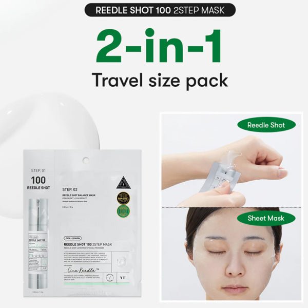 2 soļu sejas maska ar mikroadatu serumu | VT Cosmetics Reedle Shot 2 Step Mask - KOORE