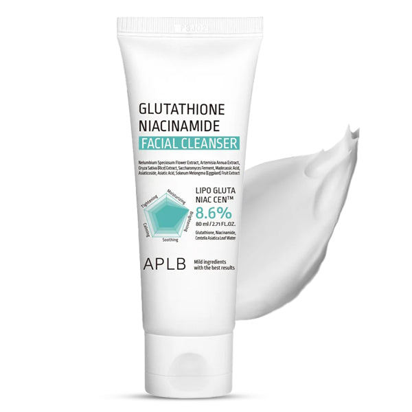APLB Glutathione Niacinamide Facial Cleanser 80ml tūbiņas iepakojums