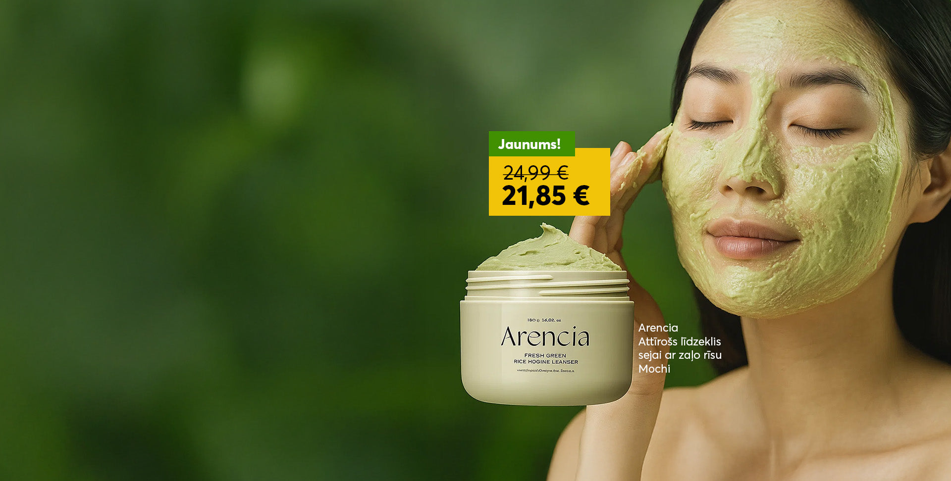 Arencia green mochi sejas tīrītājs korejas kosmētika koore.lv
