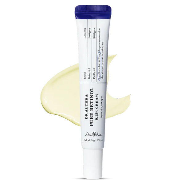 Dr. Althea Pure Retinol 0.15 Percent Cream 20g hermētiska tūbiņa nakts pretnovecošanās kopšanai