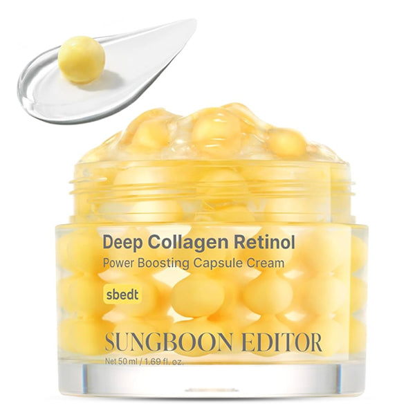 Sungboon Editor Deep Collagen Retinol Power Boosting Capsule Cream 50ml estētiska burciņa ar ekskluzīvu dizainu