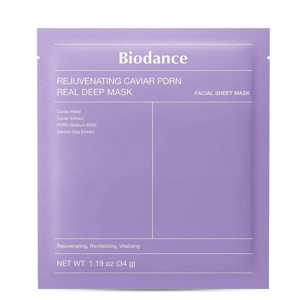 Biodance Rejuvenating Caviar PDRN Real Deep Mask atjaunojoša hidrogela sejas maska ar kaviāra ekstraktu