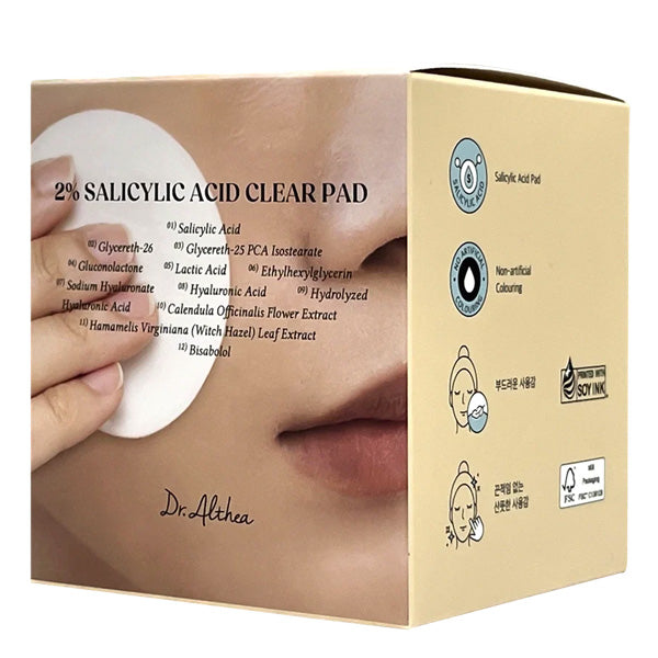 dr. Althea 2% Salicylic Acid Clear Pad vates diski pret akni