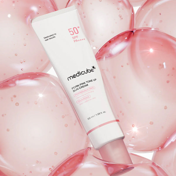 medicube pdrn pink tone up sun cream saules aizsargkrēms ar pdrn no korejas