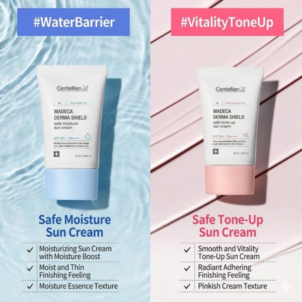 Hipoalerģisks sauleskrēms SPF50+ ar niacinamīdu un hialuronskābi veselīgam ādas mirdzumam Centellian24