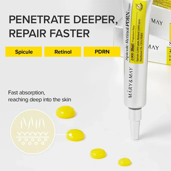 Poras sašaurinošs un elastību uzlabojošs sejas krēms Mary&May Retinol Cream