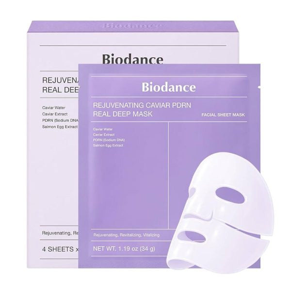 Biodance Rejuvenating Caviar PDRN Real Deep Mask atjaunojoša hidrogela sejas maska ar kaviāru