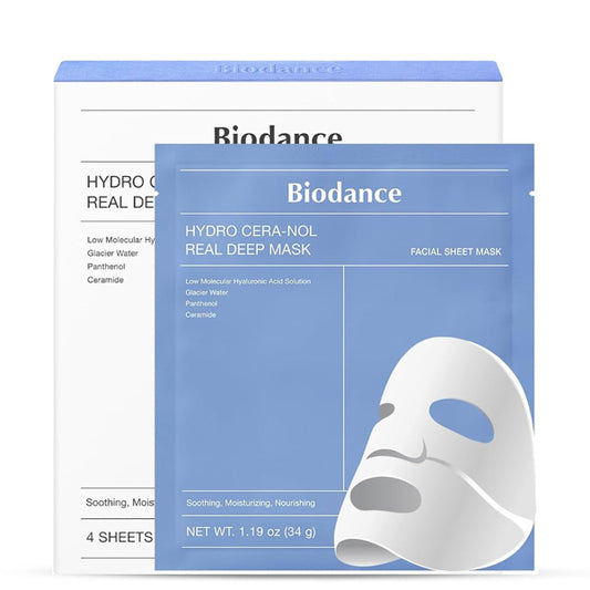 Biodance Hydro Cera-nol Real Deep Mask – mitrinoša kolagēna hidrogela sejas maska ar keramīdiem un hialuronskābi.