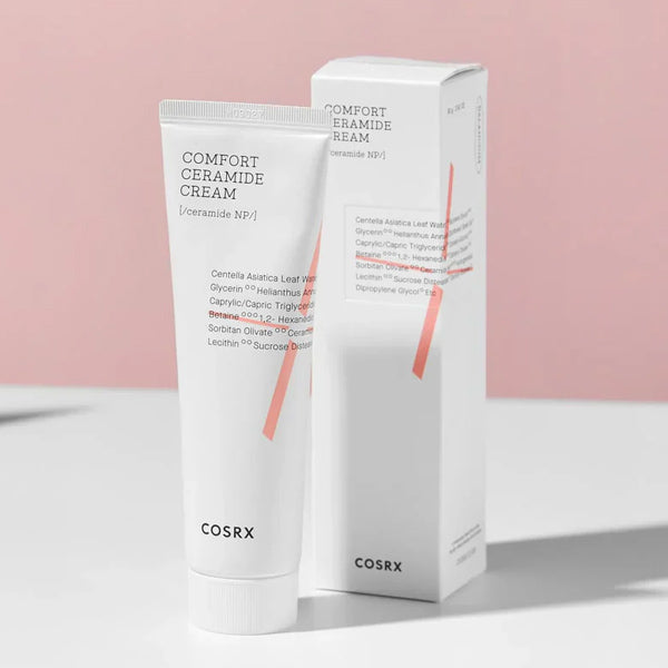 COSRX Balancium Comfort Ceramide Cream - mitrinošs krēms ādas aizsargbarjeras atjaunošanai.