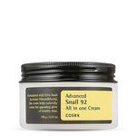COSRX Advanced Snail 92 All in One Cream jar with black lid, skincare product