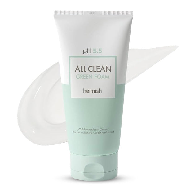 Heimish pH 5.5 All Clean Green Foam sejas mazgāšanas gels jutīgai ādai – Korejas kosmētika no koore.lv