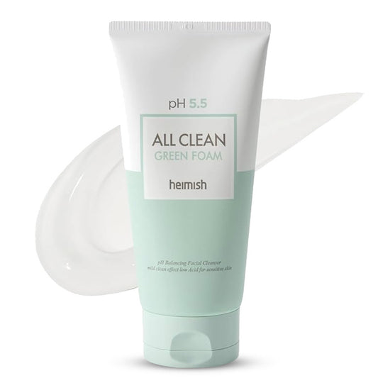 Heimish pH 5.5 All Clean Green Foam sejas mazgāšanas gels jutīgai ādai – Korejas kosmētika no koore.lv