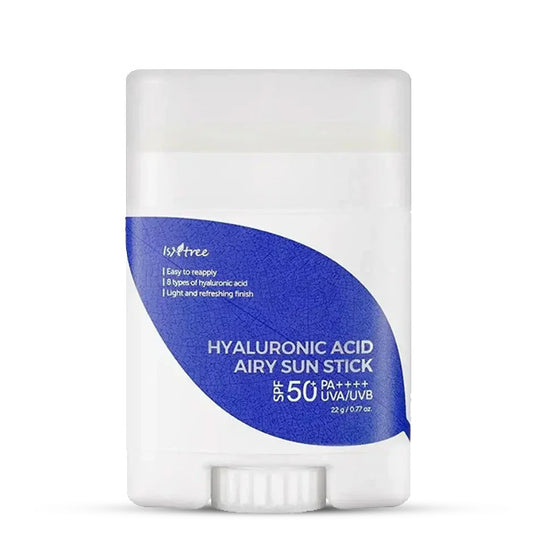 ISNTREE Hialuronskābes saules aizsargzīmulis ar SPF50+ – viegls un kompakts sejas aizsardzības līdzeklis ikdienai