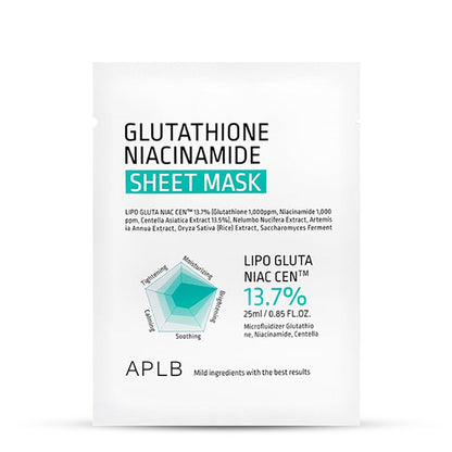 Korejas kosmetika APLB Glutathione Niacinamide Sheet Mask