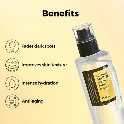 Esence sejai ar 96% gliemežu mucīna | COSRX Advanced Snail 96 Mucin Power Essence