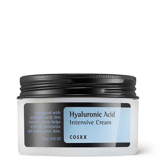 COSRX Hyaluronic Acid Intensive Cream – Korejas kosmētika, intensīvs mitrinošs krēms ar hialuronskābi, kas dziļi mitrina ādu un uzlabo tās elastību.