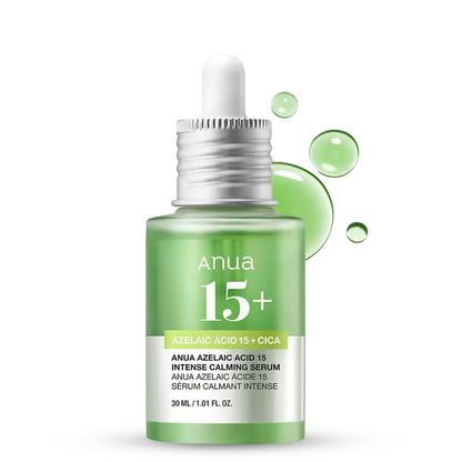 ANUA Azelaic Acid 10 Hyaluron Redness Soothing Serum – Korejas kosmētika, serums ar azelīnskābi un hialuronskābi, kas samazina apsārtumu un nomierina ādu.