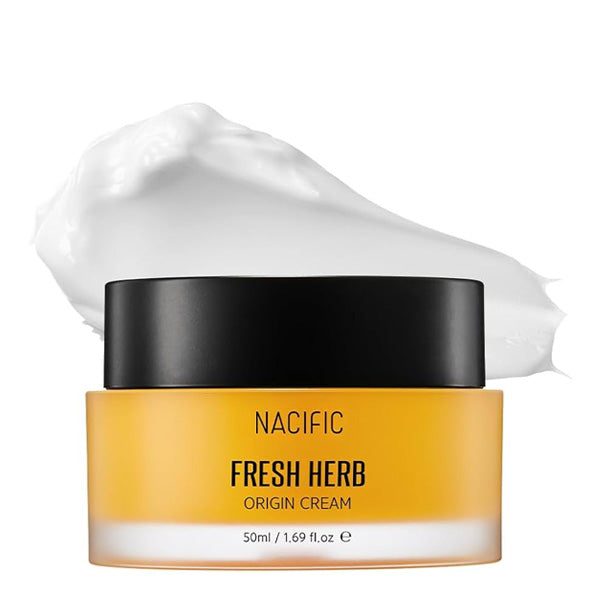 NACIFIC Fresh Herb Origin Cream – Korejas kosmētika, mitrinošs krēms ar dabīgām sastāvdaļām, kas atjauno ādu, padarot to maigu un gludu.


