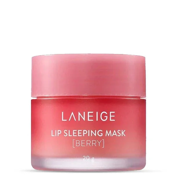 Laneige Lip Sleeping Mask Berry in a pink jar, Korean skincare lip treatment