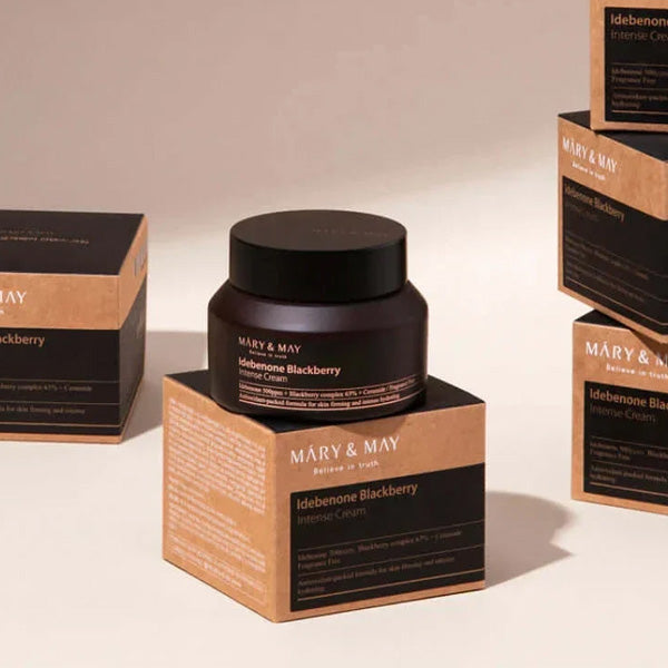 Mary&May Idebenone Blackberry Intense Cream 70g – Korejas krēms ar idebenonu un ogu ekstraktiem nobriedušai ādai koore.lv