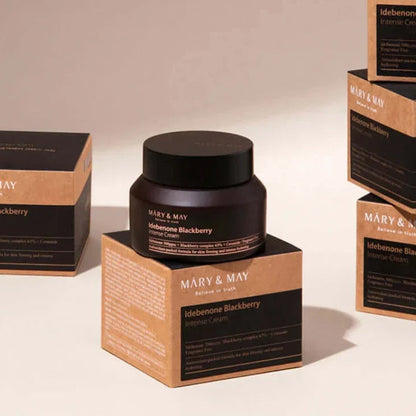 Mary&May Idebenone Blackberry Intense Cream 70g – Korejas krēms ar idebenonu un ogu ekstraktiem nobriedušai ādai koore.lv