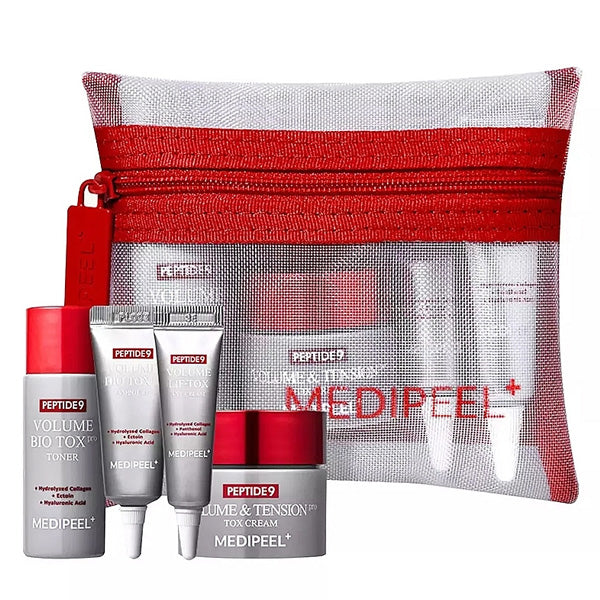 Medi-Peel Peptide 9 Volume Bio Tox Trial Kit – Korejas kosmētikas izmēģinājuma komplekts ar peptīdiem, kolagēnu un hialuronskābi.