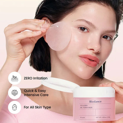 Biodance Collagen Gel Toner Pads ar kolagēnu, hialuronskābi un peptīdiem