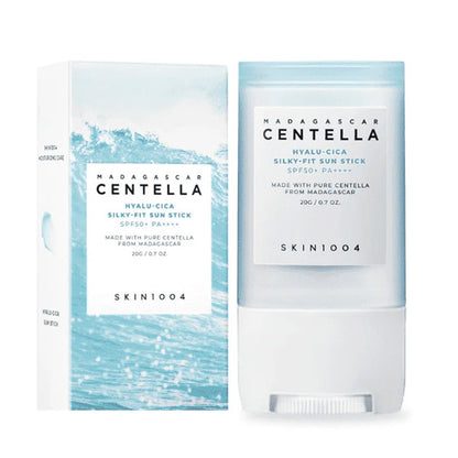 SKIN1004 Madagascar Centella Hyalu‑Cica Silky‑Fit Sun Stick SPF50 stiks zimulis spf koore