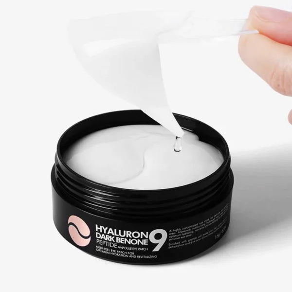 Acu patči ar hialuronskābi | MediPeel Hyaluron Dark Benone Peptide 9 Ampoule Eye Patch - KOORE