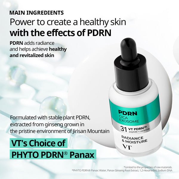 Ādas elastību un tvirtumu atjaunojošs sejas serums ar PDRN | Vt Cosmetics PDRN Cica Exosome Ampoule - KOORE