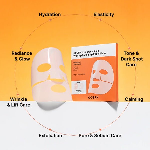Atjaunojoša hidrogela maska ar 5 - PDRN kompleksu | COSRX 5 PDRN Hyaluronic Acid Vital Hydrating Hydrogel Mask - KOORE