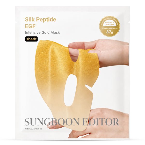 Atjaunojoša zīda peptīdu un EGF zelta hidrogēla maska | Sungboon Editor Silk Peptide EGF Intensive Gold Mask - KOORE