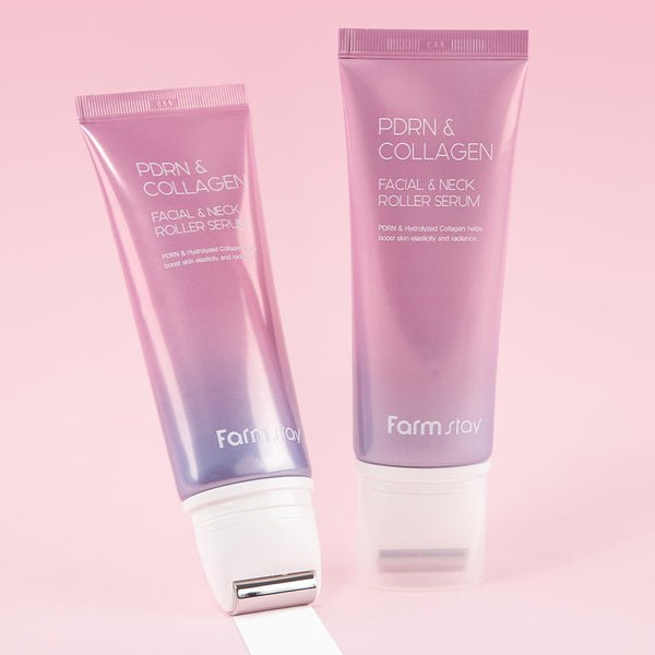 Atjaunojošs sejas un kakla serums ar rullīti | Farmstay PDRN & Collagen Facial & Neck Roller Serum - KOORE