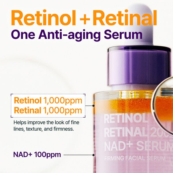 Korejas kosmētika PURITO atjaunojošs sejas serums ar retinolu un NAD+ 30ml