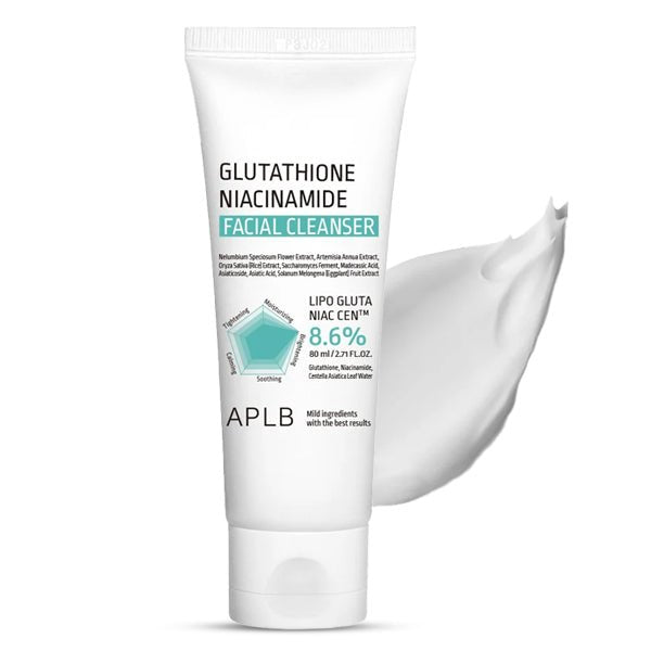 APLB Glutathione Niacinamide Facial Cleanser 80ml tūbiņas iepakojums