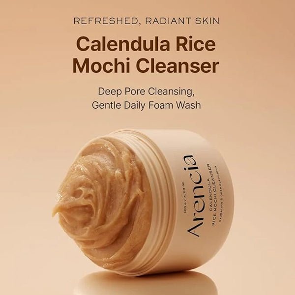 Attīrošs līdzeklis sejai ar kliņģerītēm un rīsu Mochi | Arencia Calendula Rice Mochi Cleanser - KOORE
